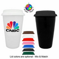 10 Oz. Black Double Wall Ceramic Tumbler - 4 Color Process